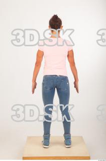 Whole body pink t shirt blue jeans of Oxana …